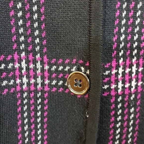 Jones New York Plaid Knit Cardigan - Picture 8 of 12